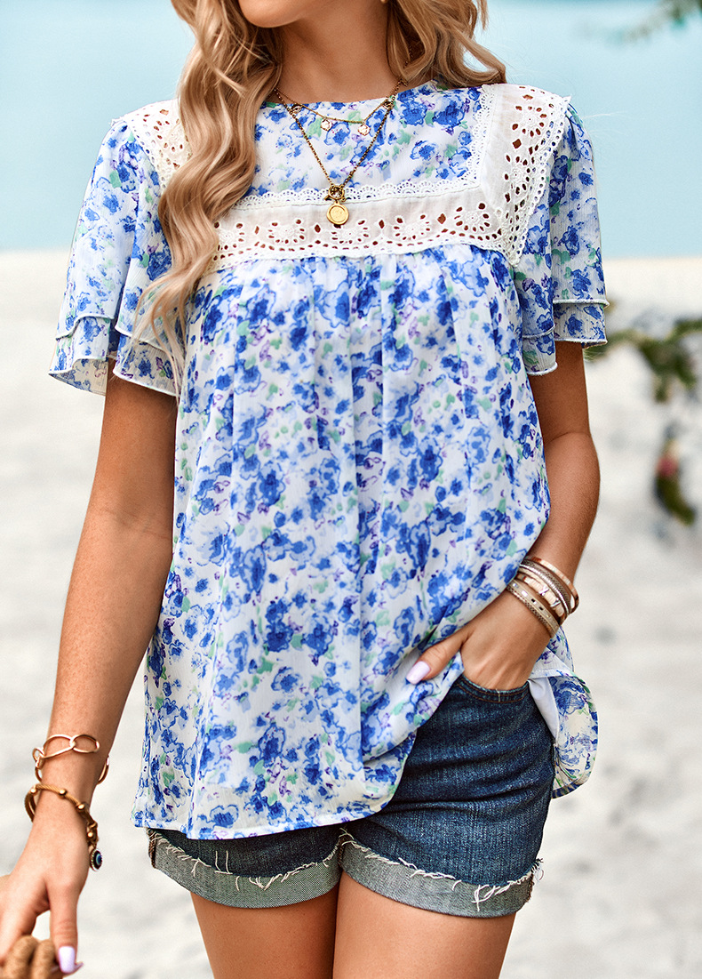 Women's Short Sleeve Round Neck Shirt_voghion.com