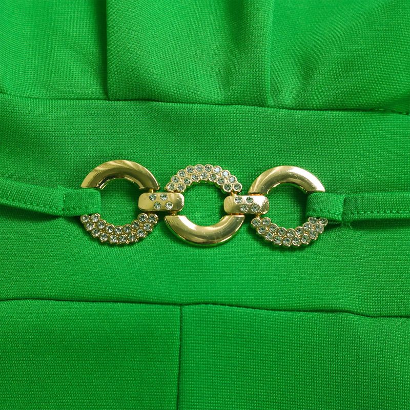 Roupas femininas moda verão feminina gola redonda cor sólida cintura alta tamanho grande perna larga macacão_voghion.com