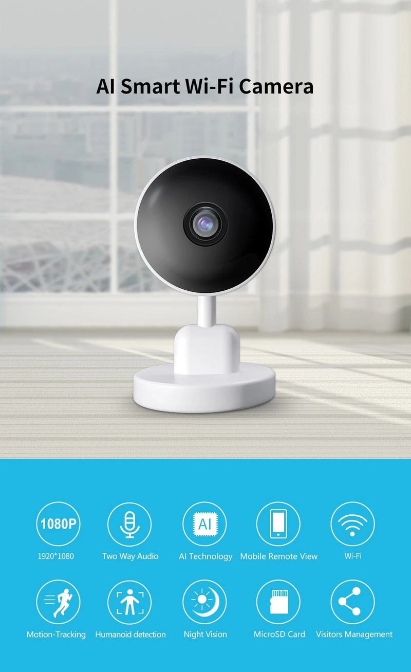 3MP Tuya Mini Babymonitor Smart Life Hjemmesikkerhet Trådløs Toveis Lyd Bevegelsesdeteksjon Nettverkskamera_voghion.com