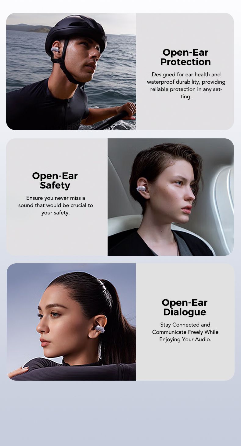 ERAZER XF28 Ear Clips AI Translator Earphones Bluetooth V6.0 Comfortable Stable Sports Wireless Headphones With LCD_voghion.com