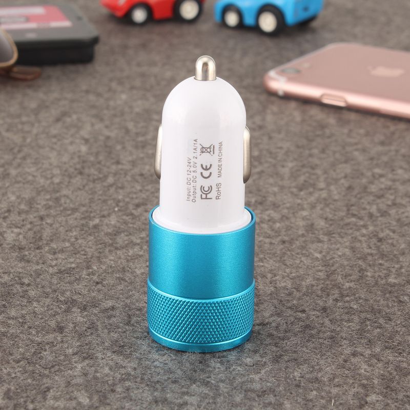 Small Steel Cannon Metal Dual USB Aluminum Alloy Charging 2.1A Tablet Smartphone Car Charger_voghion.com