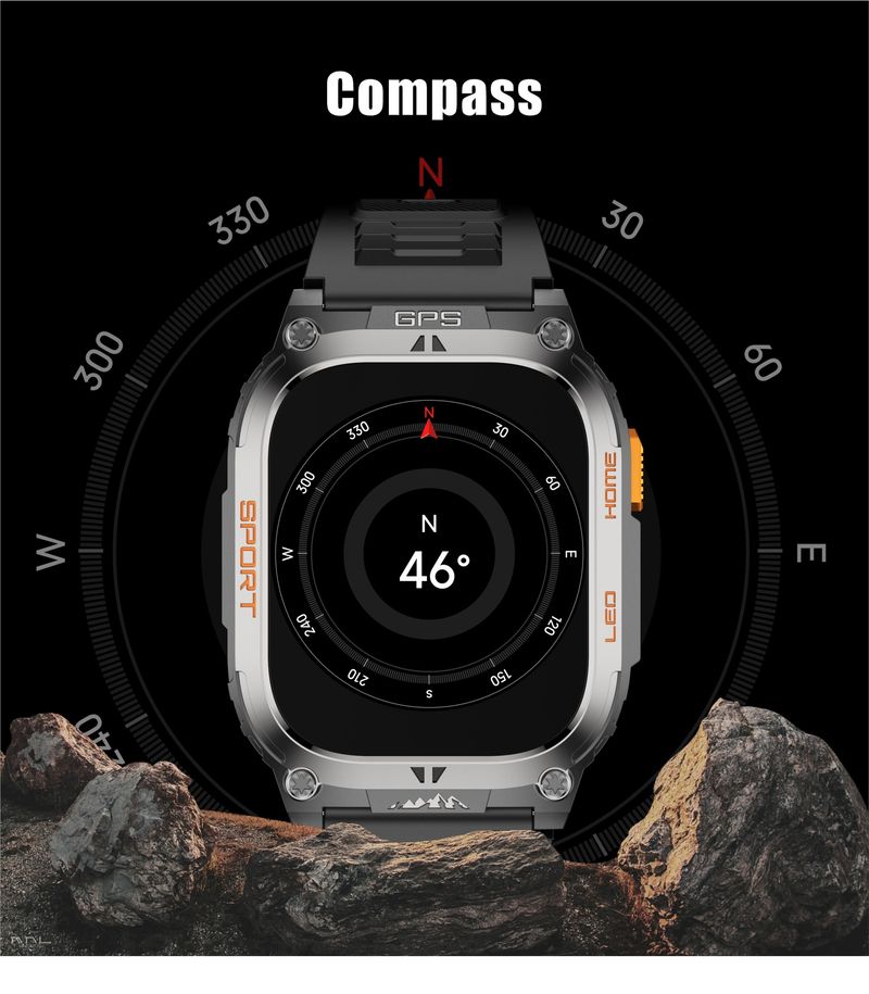 QX18 Smartwatch mit GPS und Bluetooth-Anrufen – 1,4-Zoll-TFT-Touchscreen, Herzfrequenz- und Blutdruckmessgerät, IP68 wasserdicht, 14-Tage-Akku_voghion.com