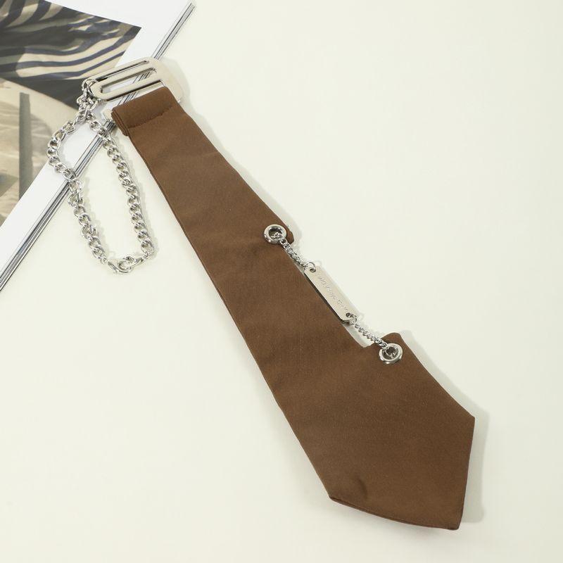 Metallschnallenkette JK für Damen, kein Binden nötig, schlichter, modischer College-Stil, coole und trendige Krawatte_voghion.com