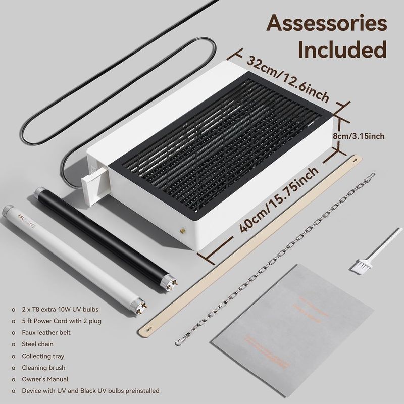 GeckoMan 20W Zapper Zanzare Silenzioso per Interni con Spettro Ibrido e 2 Lampadine di Ricambio_voghion.com