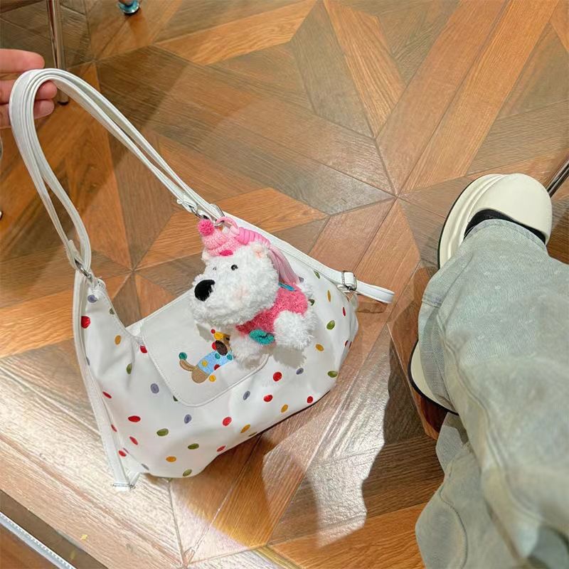 Nischdesignad prickig söt korvhund för kvinnor, pendlingsväska, ryggsäck i collegestil_voghion.com