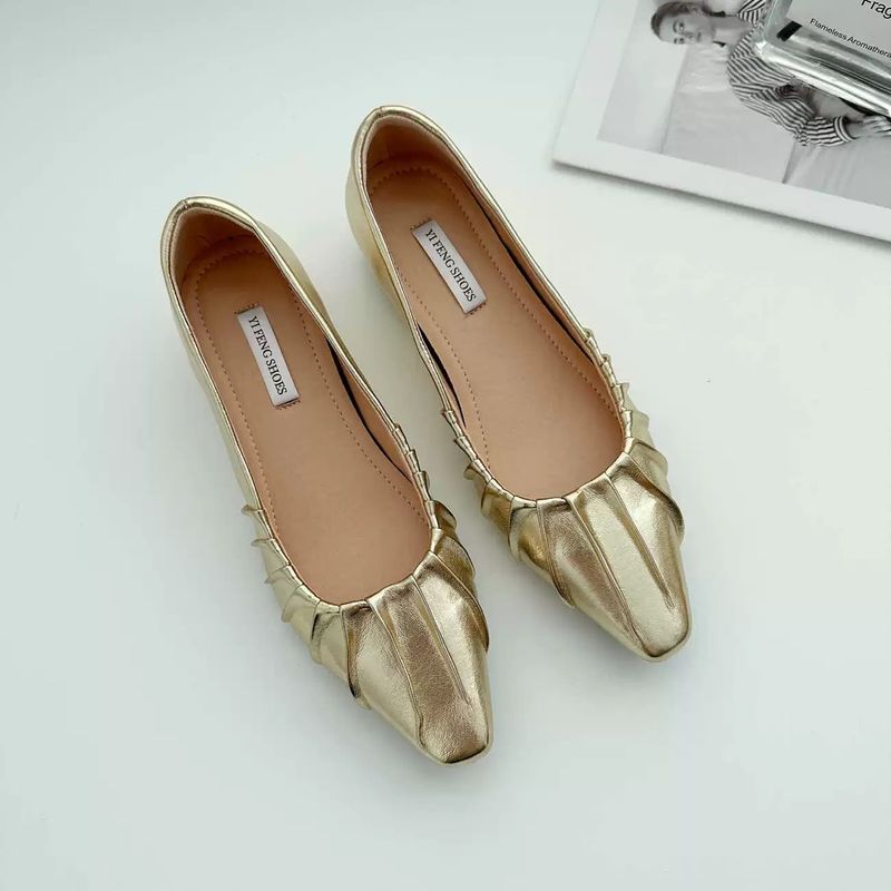 Versteckter Keilabsatz, flacher Mund, flach für Damen, Frühling und Herbst, neue plissierte Slip-On-Bootsschuhe für Oma_voghion.com