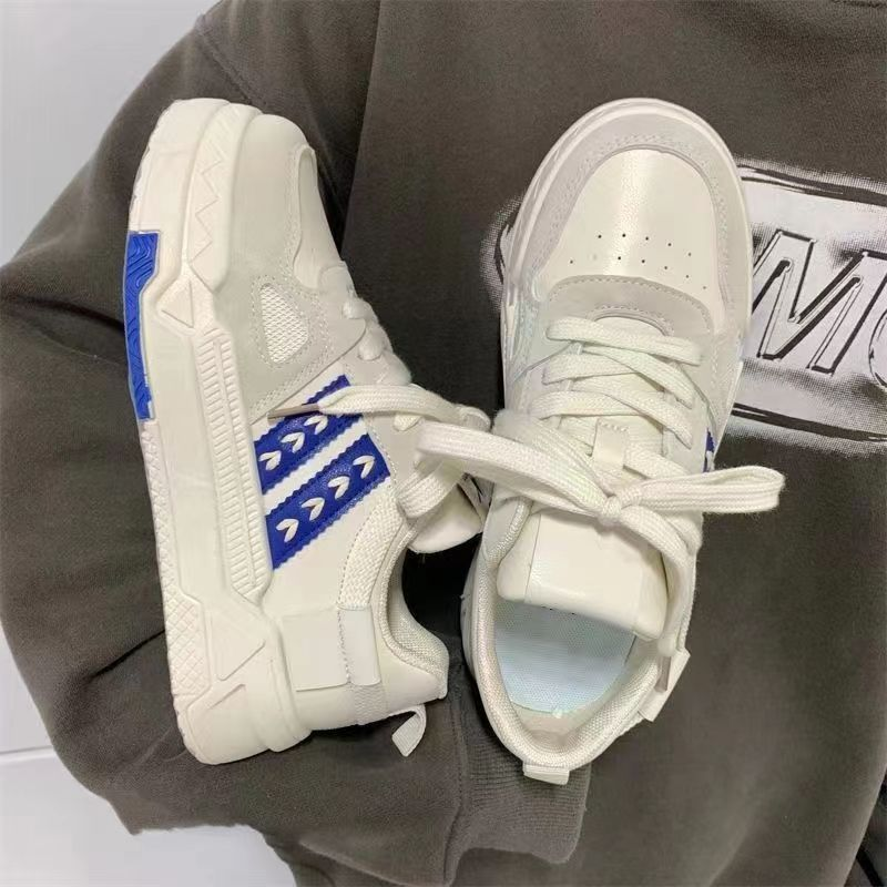 2023 printemps et automne nouvelle version coréenne de Ins chaussures blanches à la mode pour les étudiants baskets rétro à lacets oreille de blé chaussures décontractées femmes_voghion.com