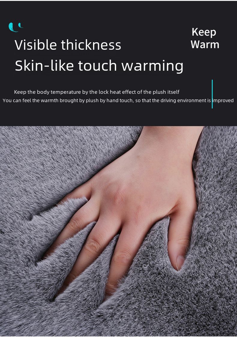 Grensoverschrijdend op voorraad groothandel autostoelkussen herfst en winter konijnenhaar autostoelkussen zonder rugleuning fleece gevoerde warme katoenen pad_voghion.com