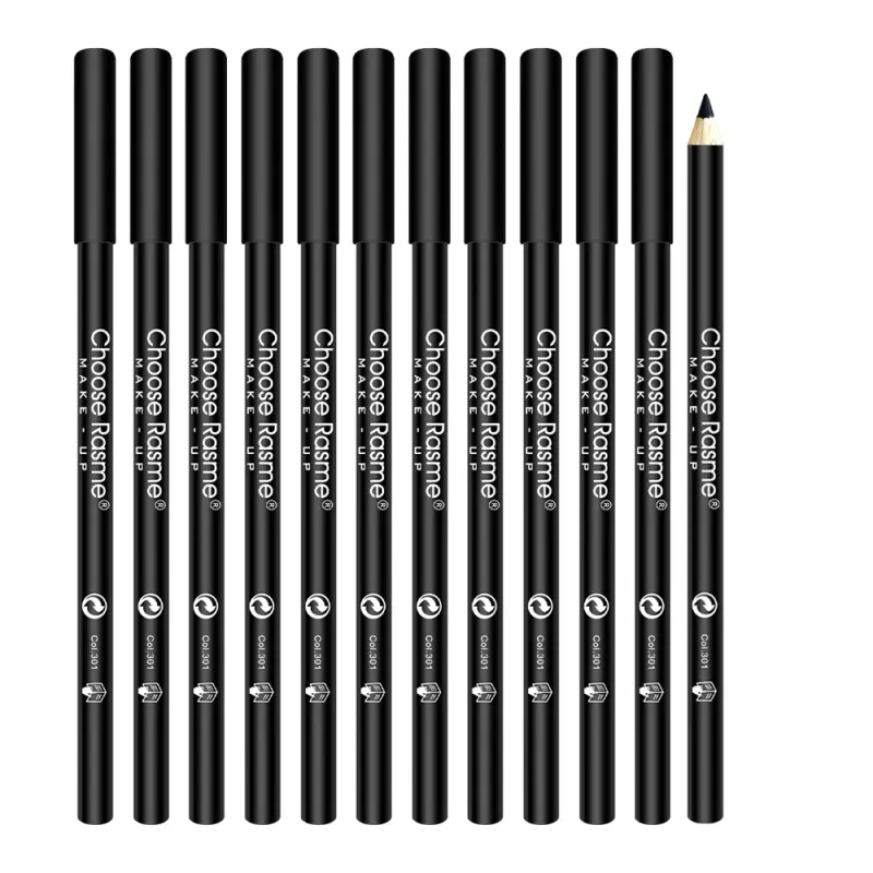 1Pc High Pigmented Eyeliner Pencil Hard Refill Smooth Black Wooden&Liquid Eyeliner Eyebrow Pencil Long-Lasting Cosmetics Makeup_voghion.com