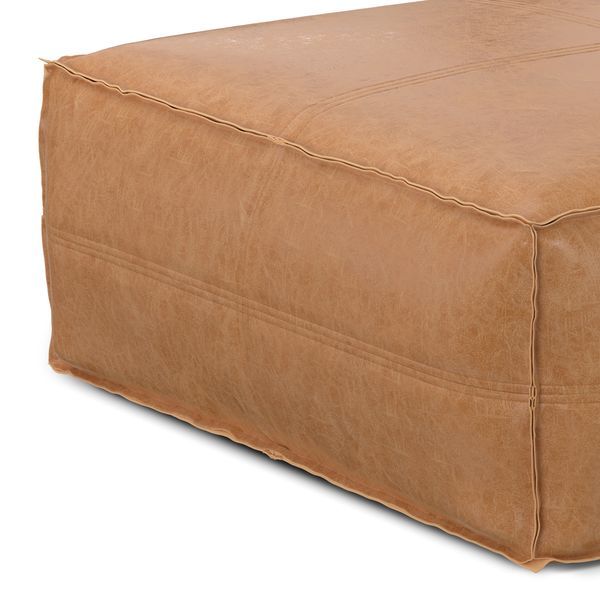Brody - Extra Large Coffee Table Pouf - Distressed Brown_voghion.com