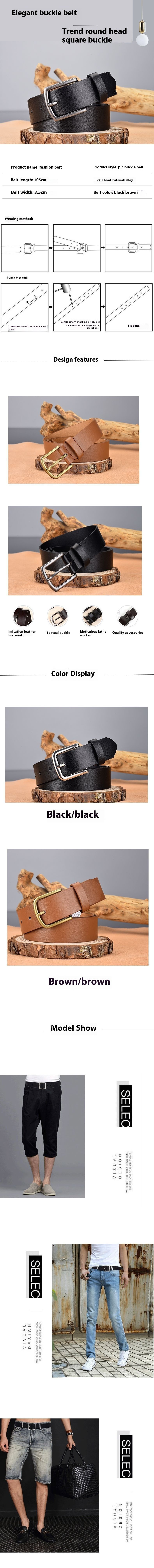 Internet berühmte neue denim casual PU Japanischen nadel legierung schnalle breite männer jeans gürtel_voghion.com