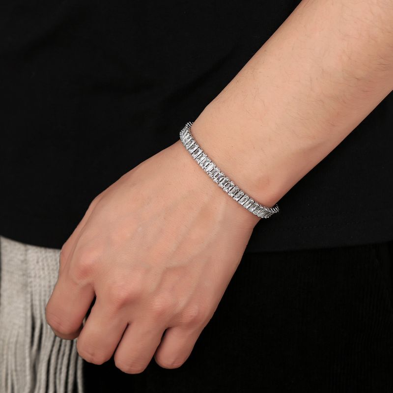 Women's Jewelry Trendy Cuban Link Chain With Full Zirconia Inlay, Minimalist Geometric Statement Necklace For Women And Men, Sizes 18-60cm_voghion.com