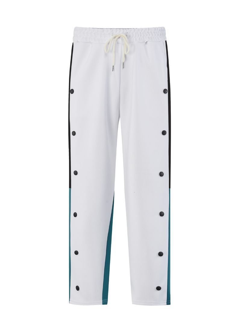 2025 Modische Shein Casual Color Block Button Lange Herren Gerade Hose_voghion.com