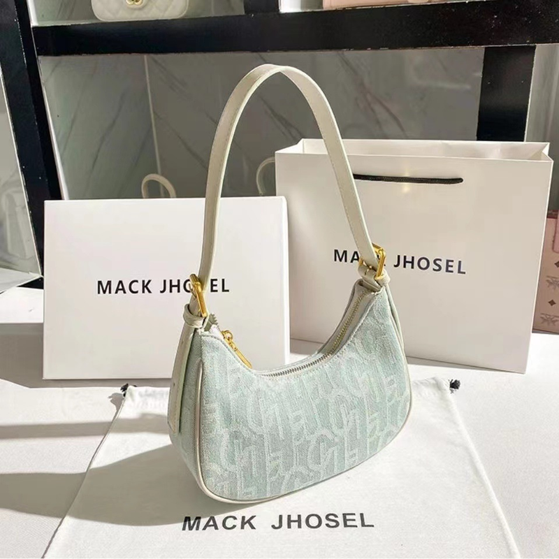 Hong Kong MackJhosel PU Nicchia Borsa da ascella Baguette in tela retrò per donna Nuova borsa a tracolla autunno ed estate_voghion.com