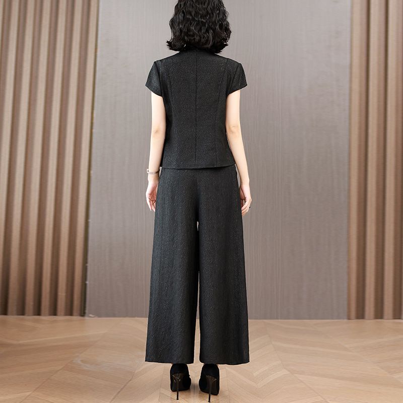 Audday Quality Assurance Two-Piece Set For Mothers, Xiangyun Top, New High-End Real Mulberry Silk Fashion Casual Outfit_voghion.com