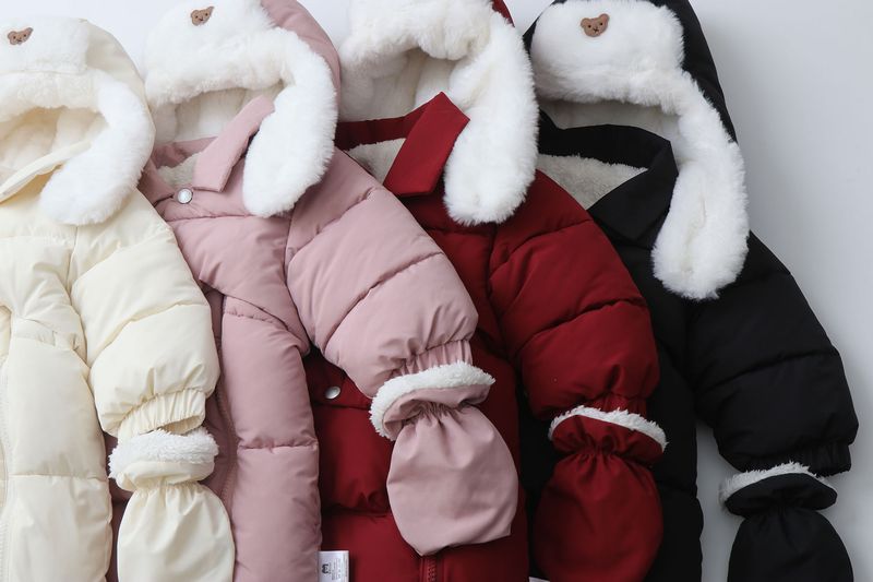 Pelele de invierno premium con capucha para bebé Mother & Kids: mono grueso acolchado de algodón para bebés y niños pequeños (66-90 cm), unisex, manga larga, con cremallera_voghion.com
