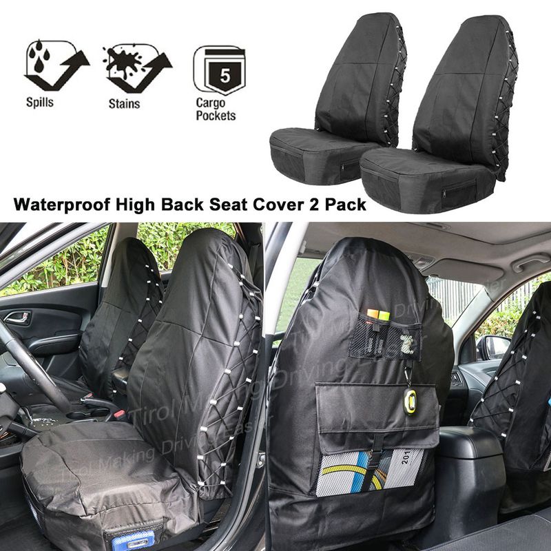 Abdeckung Oxford Tuch Langlebig Wasserdicht Mit Zurück Organizer Für Auto Lkw SUV Auto Sitz Protector_voghion.com