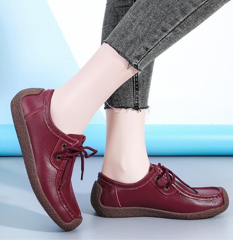 Neue Frühlings- und Herbstbohne Damenarbeit Flache, bequeme, weiche Unterseite der einzelnen Schuhe_voghion.com