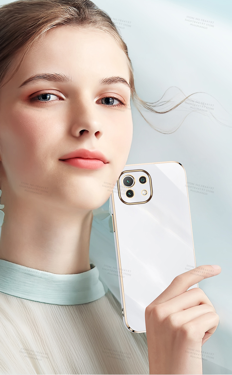 Luksusa galvanizēts vāciņš priekš Xiaomi Mi 11 Lite 5G mīksta silikona lēcu aizsardzība priekš Xiaomi_voghion.com