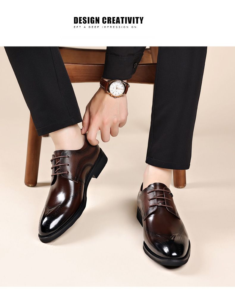New business dress shoes men's soft sole breathable leather British men's shoes commuter cowhide shoes_voghion.com