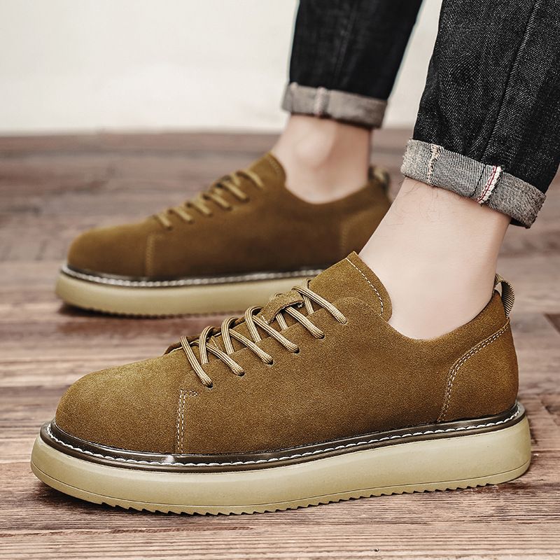 Uomo 2025 Nuova Primavera e Autunno Eaon Britannico Spesso Oled Board Uomo Pelle Vera Traspirante Basso Casual_voghion.com