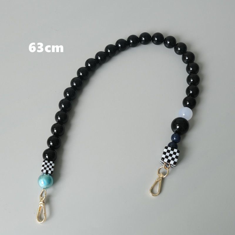Mode Vintage Handgemaakte Kleur-Block Zwarte Hars Tas Handheld Acryl Kralenketting_voghion.com