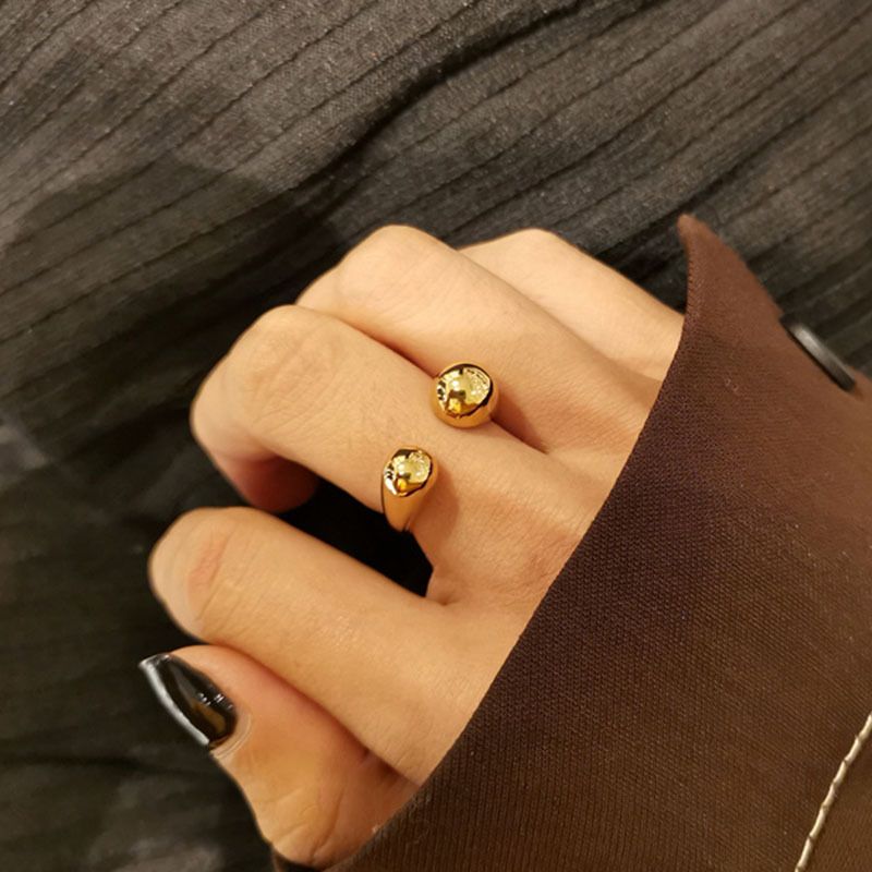 Messing Vakuum Galvani Gold Offenen Ring Für Frauen Mode Einfache Einstellbare Neue Ankunft_voghion.com