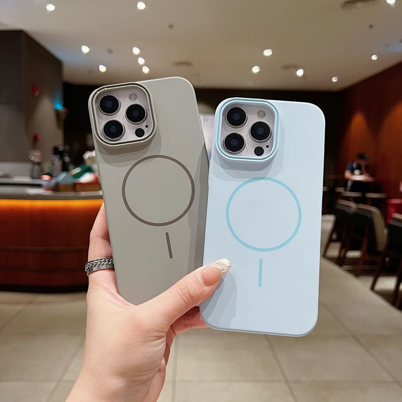 Custodia magnetica originale ultra sottile in PC rigido per iPhone 16, 15, 14 Plus, 13, 12 Pro Max, 11, con ricarica wireless e antiurto._voghion.com