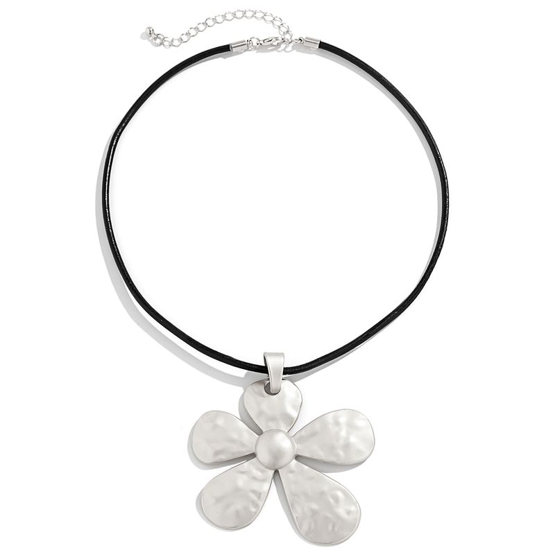 Modny Ingemark Exaggerated Big Rose wer Wisiorek Choker Naszyjnik dla Kobiet Gotycki PU Skórzany Łańcuch Obojczyka Ślub Akcesoria_voghion.com