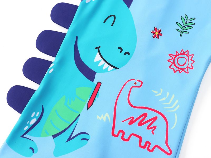 Traje de baño para madres e hijos, traje de baño de verano con estampado de dinosaurios para niños de Europa y América, traje de surf para niños, traje de baño de una pieza de manga corta_voghion.com