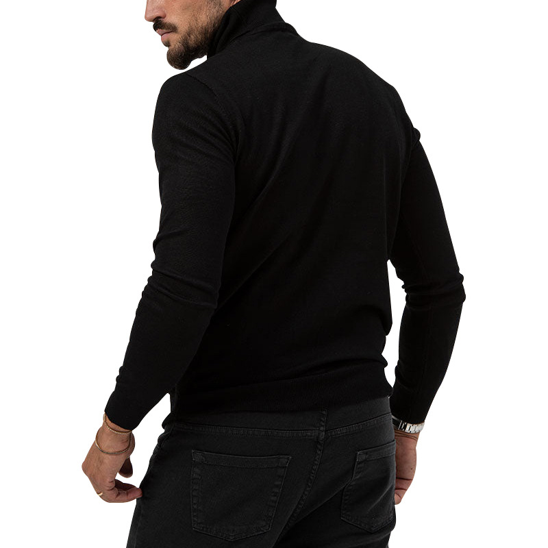 Hochelastischer Rollkragenpullover aus gestricktem Kaschmir für Herren mit dicker, warmer Unterwolle_voghion.com