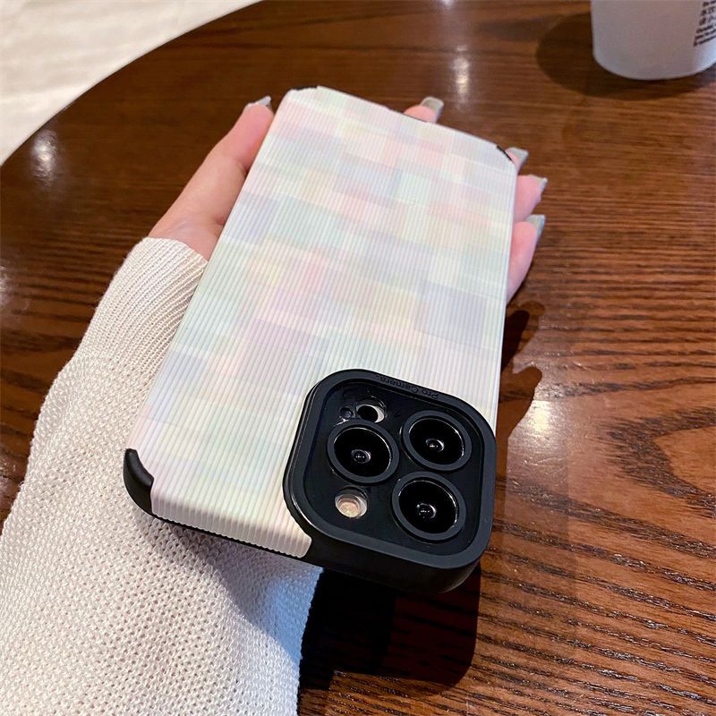 Custodia per telefono a quadri colorati 11/14/13 per donna, compatibile con iPhone 12, 6s/8 Plus, Nuovo Pro Max_voghion.com