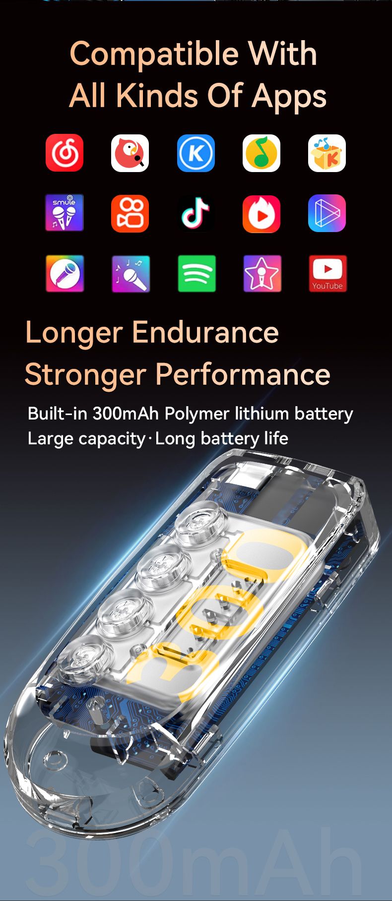 Karaoke Bluetooth 5.3 vezeték nélküli mikrofon RGB színes fény DSP keverőrendszer 3,5 mm-es C típusú HIFI sztereó vezetékes rendszerhez_voghion.com