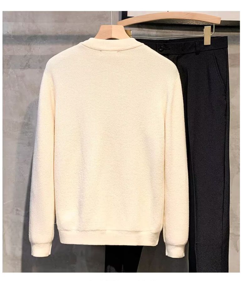 Men's Dual-Zip Cardigan Sweater – Minimalist Knit Jacket With Asymmetric Closure (M-3XL, Grey/Black/Beige/Khaki)_voghion.com