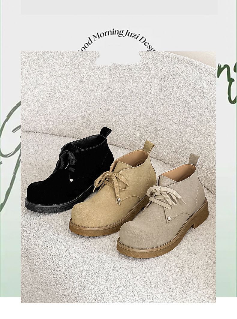 Bottes Martin japonaises rétro en velours de vache pour hommes, chaussures derby à grosse tête, bottes d'outillage courtes_voghion.com