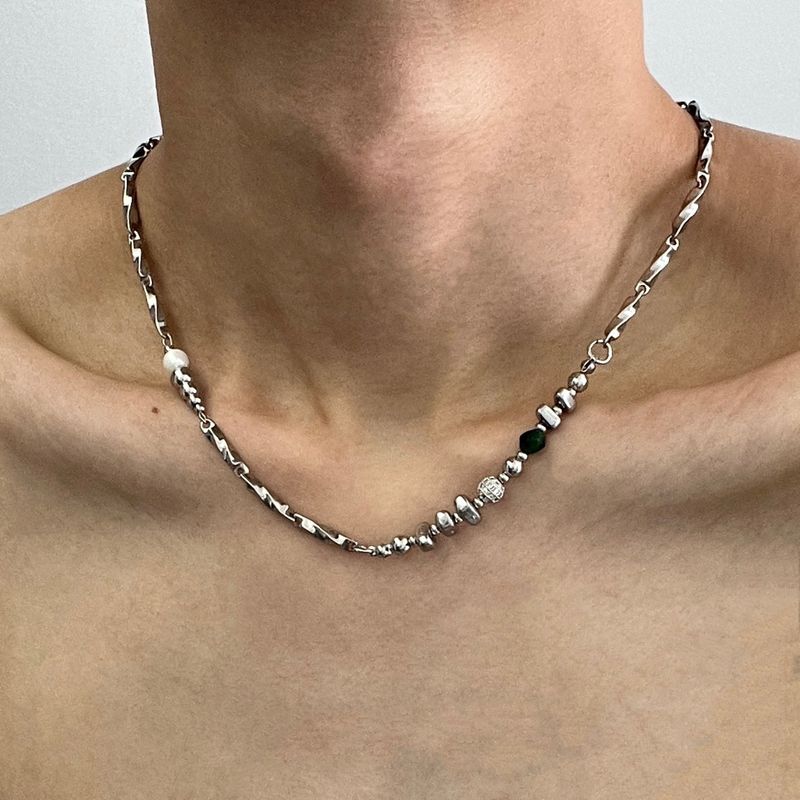 Erkekler İçin Eklenmiş Titanyum Çelik Zincir Kolye - Trend Hip-Hop Niş Tasarımı, Minimalist Şık Köprücük Kemiği Zinciri_voghion.com