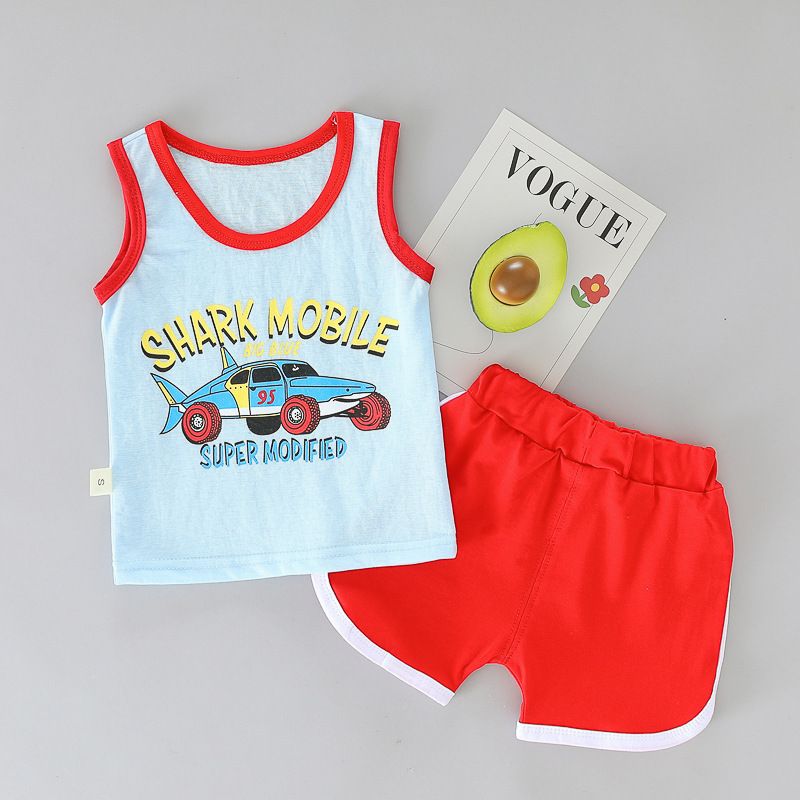 2024 Summer New Round Neck Sleeveless Vest Set Two Piece Boys' Sports Shorts_voghion.com