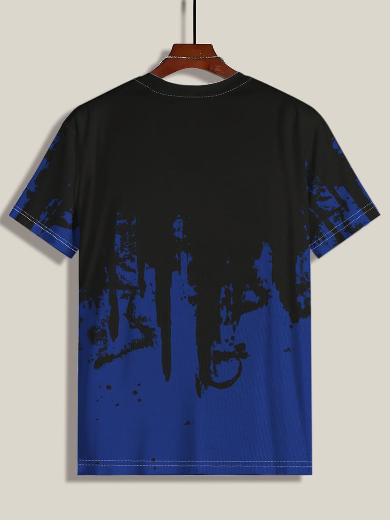 Herrenbekleidung Plus Size Sommer Neues Cooles Graffiti Paint Style Lässiges Tägliches Rundhals-T-Shirt_voghion.com