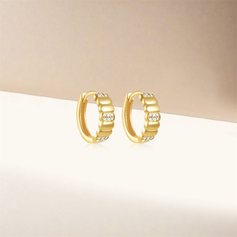 Orecchini da donna in argento Sterling S925, semplici e classici, con diamanti, piccoli e rotondi, geometrici_voghion.com