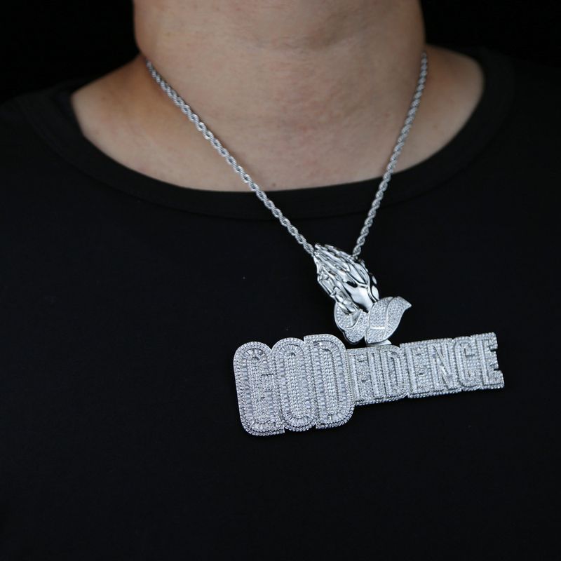 Herren-Hip-Hop-Halskette mit Anhänger „Loyalty Makes You Family“ aus Legierung mit Diamantschliff und gedrehter Kette, Silber- und Goldoptionen, 60 cm lange Herrenhalskette_voghion.com