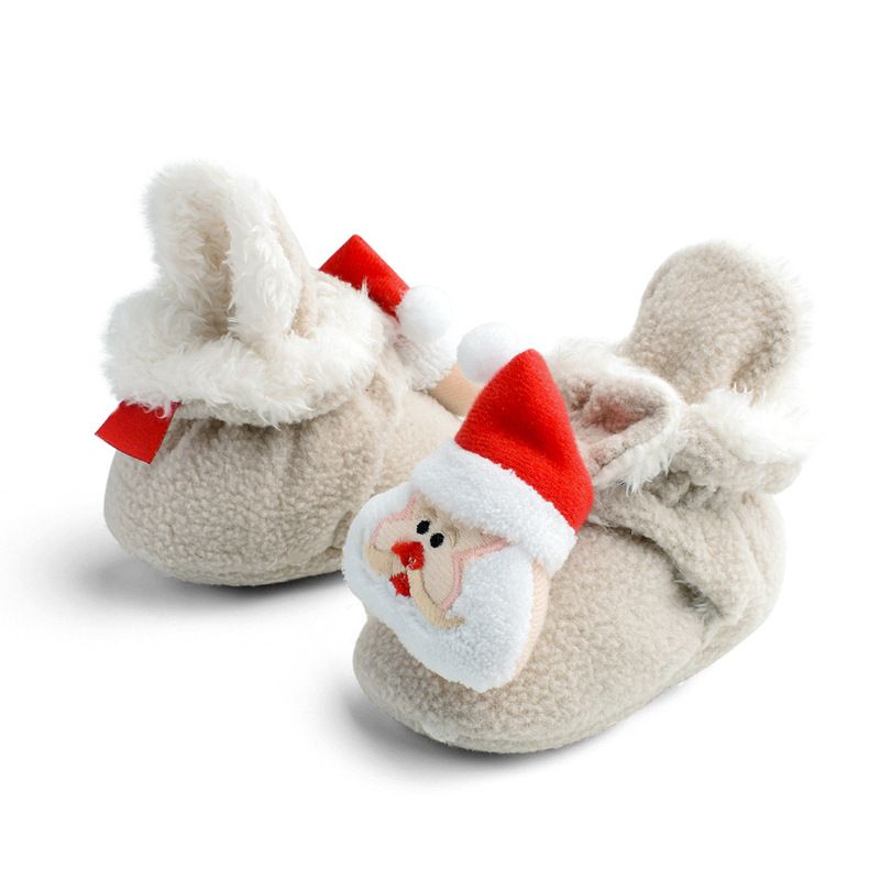 Winter Christmas cotton boots with plush and thickened baby shoes, soft soled walking shoes for 0-1 year old M030_voghion.com