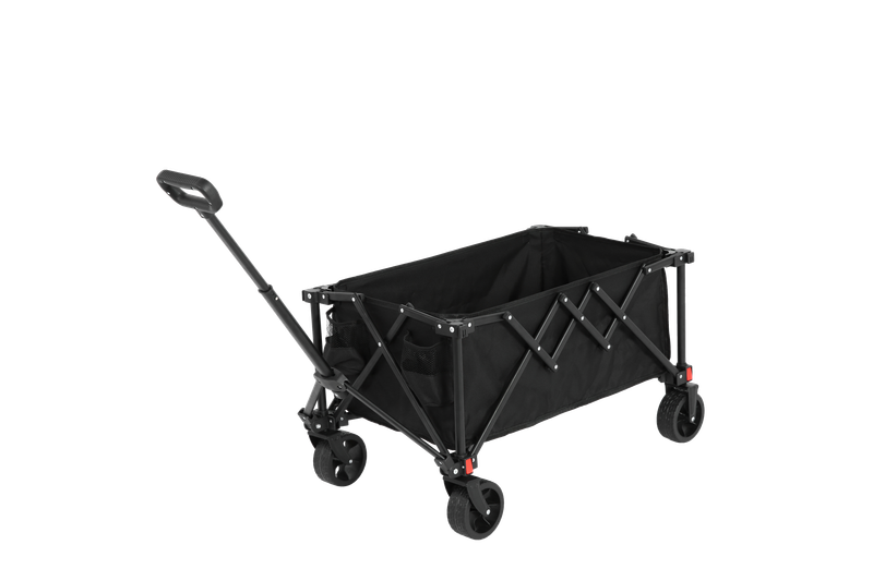 Chariot pliable tout-terrain, robuste et utilitaire, avec poignée réglable, pour le camping, les courses, le sport et la pêche – Noir_voghion.com