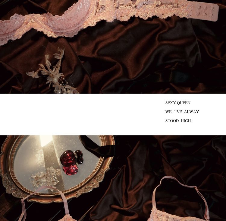 Zoete coquette stijl ~ Kanten dames kleine borst push-up sexy intimi lekkage driepunts T open kruis broek volwassen_voghion.com