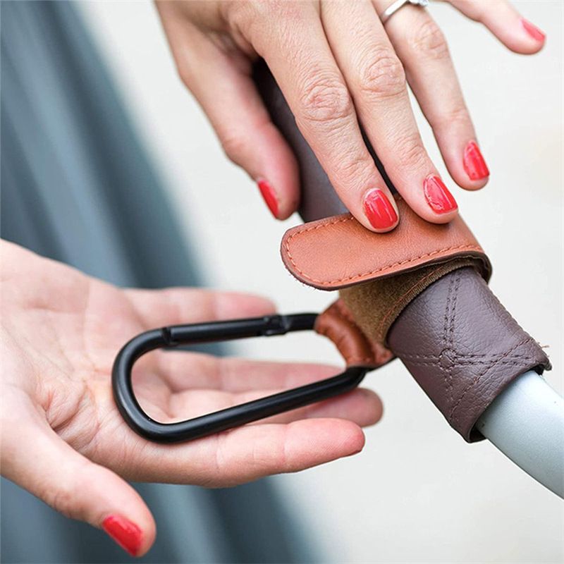 Baby Stroller Storage Carabiner Sticky Child Seat Handle Magic Tape Hook_voghion.com