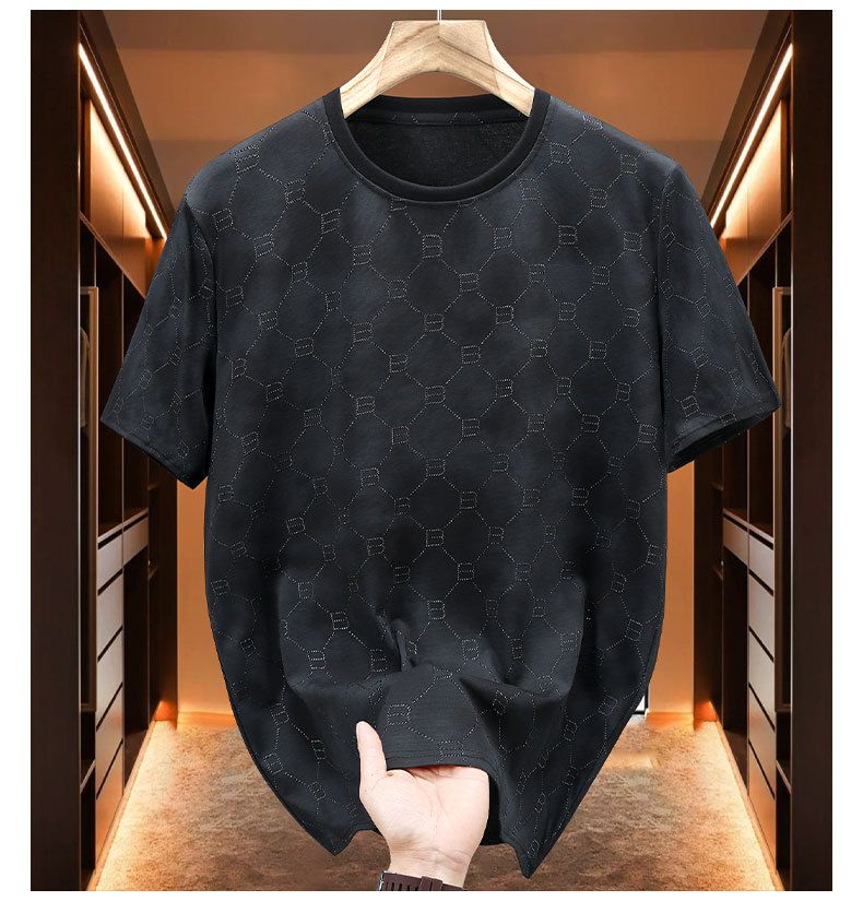 Meeste riided Meeste suur T-särk Lahtine suvine uus Drip Glue Process Plus Fat Plus Size vabaaja meeste riietus Tide Fat 2431_voghion.com