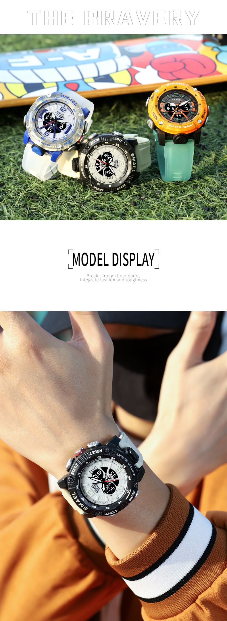 Digitale, analoge, wasserdichte Sportuhr für Herren mit LED-Hintergrundbeleuchtung, multifunktionale Outdoor-Armbanduhr für den Freizeit-, Business- und aktiven Lebensstil_voghion.com