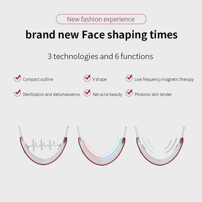 Herramienta de adelgazamiento facial con microcorriente, instrumento de belleza para rejuvenecimiento de papada con luz de color rojo y azul, vibración facial_voghion.com