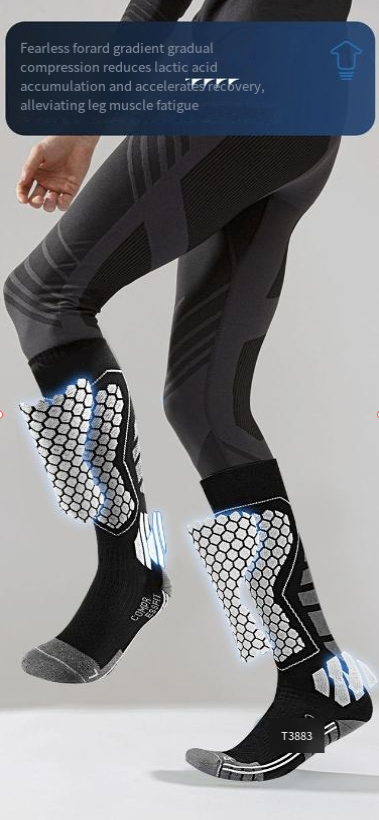 Profesjonalne skarpetki narciarskie męskie damskie zimowe do sportów na świeżym powietrzu wełniane długie pogrubione ciepłe i odporne na zimno_voghion.com