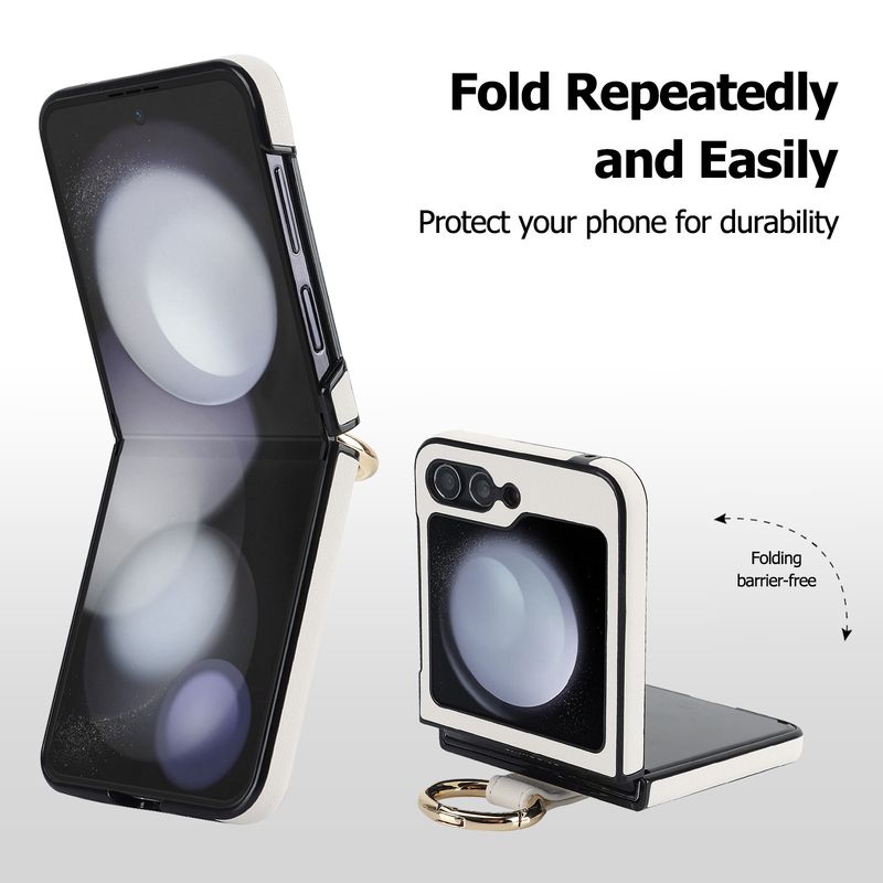Applicable to Samsung ZFlip6 mobile phone case, rhombus ring, small fragrant wind folding protective case, zflip5/4 leather case, high-end._voghion.com