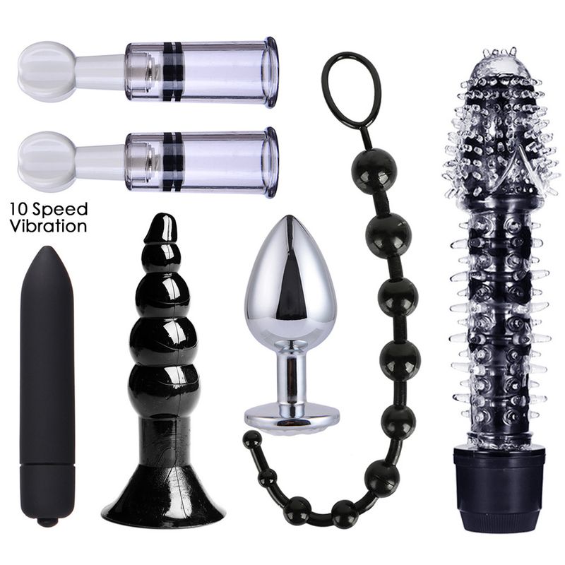 SM Sex Supplies Ensemble de 7, 10, 26 pièces avec combinaison de plug anal pour couple, assistance sexuelle, cheveux instantanés_voghion.com